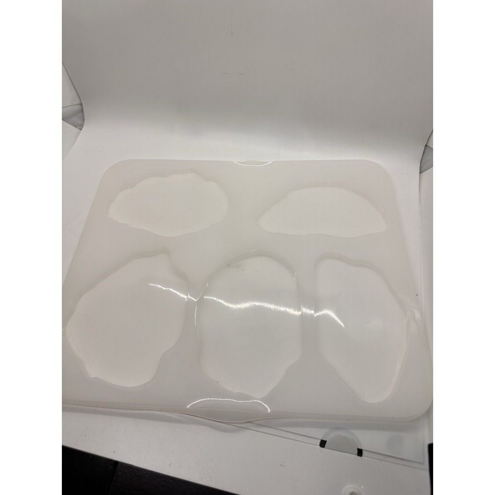 Silicone 5 Geode Large Coaster Mold for Resin Soap Wax Casting